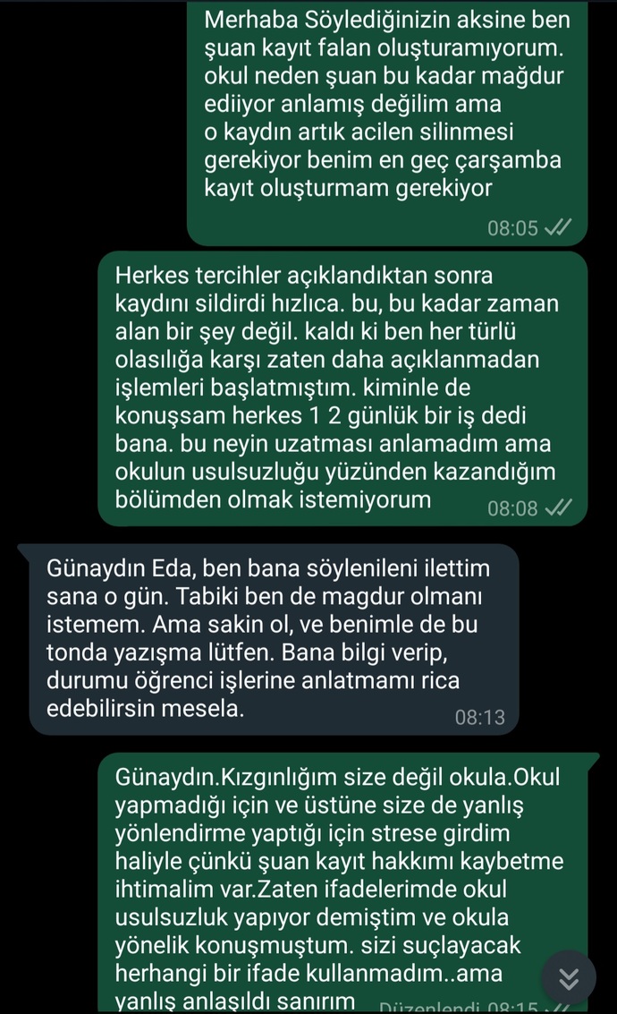 Danışman hocam niye sinirlendi anlamadım?