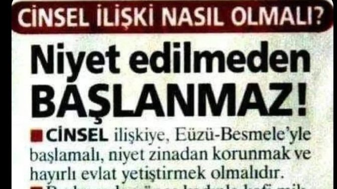 Cinsel ilişkiye girerken niyet ediyor musunuz?
