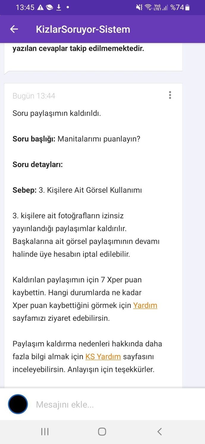 Manitalarımı gösterdim diye kaldırılmış siz bu konuya ne diyorsunuz?
