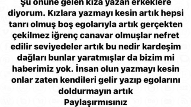 Instagram da şöyle bi yazıya denk geldim siz ne düşünüyorsunuz bu konu hakkında?