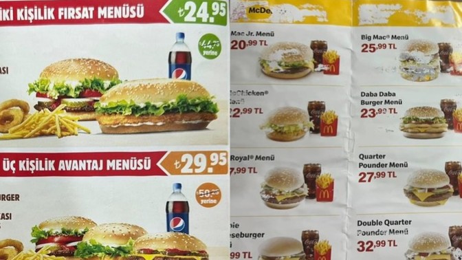 Sosyal medyada eski burger fiyatları gündem oldu. Fiyatlar şu anda aynı olsaydı ilk yiyeceğiniz burger menüsü hangisi olurdu?