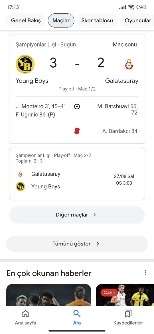 Bugünkü maç hakkında ne düşünüyorsunuz?