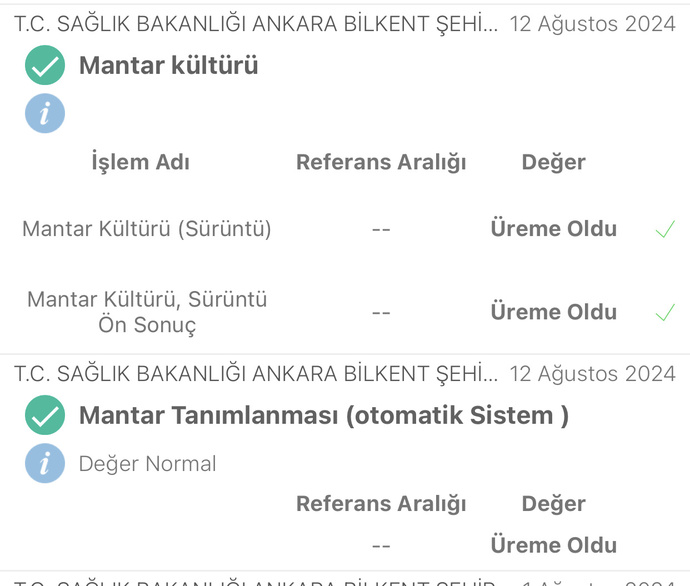 Candida mantarı artışı ya da başka mantar artışı var mı?