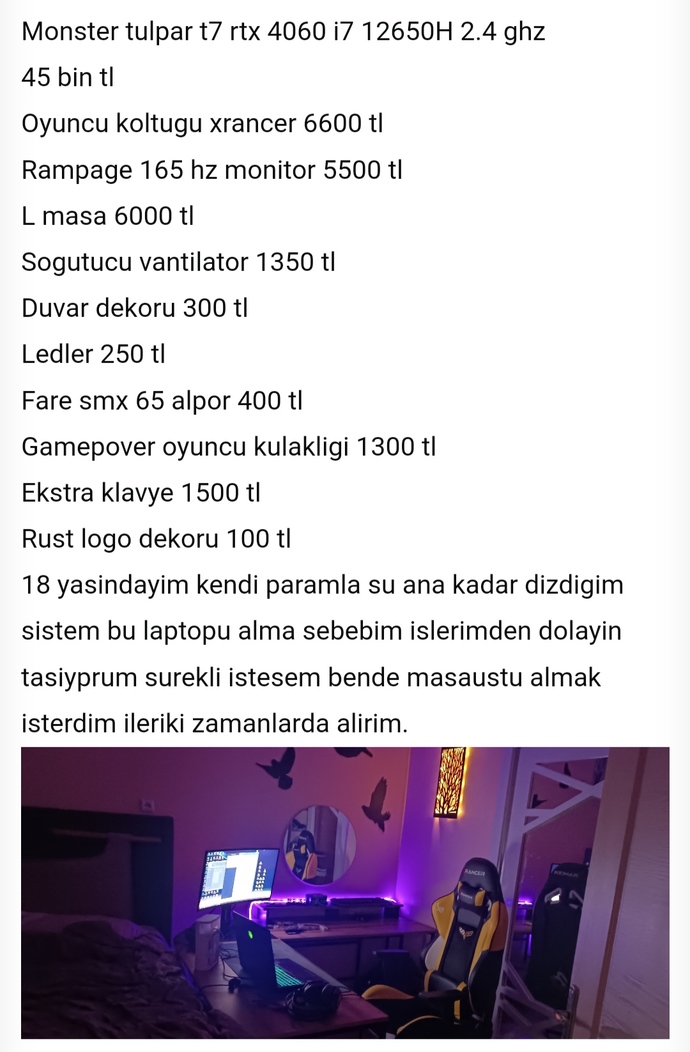 Erkek kardesimin sistemi iyimi ve fiyati nasil?