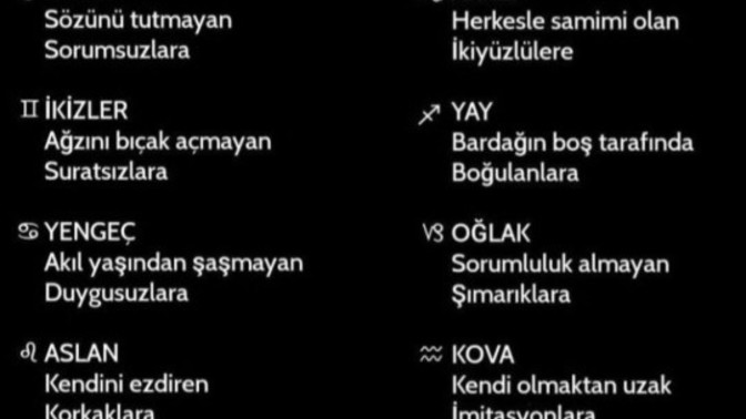Burcunuz en çok kimlere sinir oluyor?