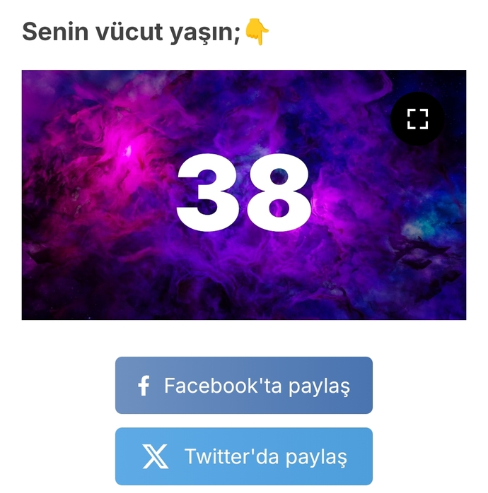 Beslenmene göre kaç yaşındasın?