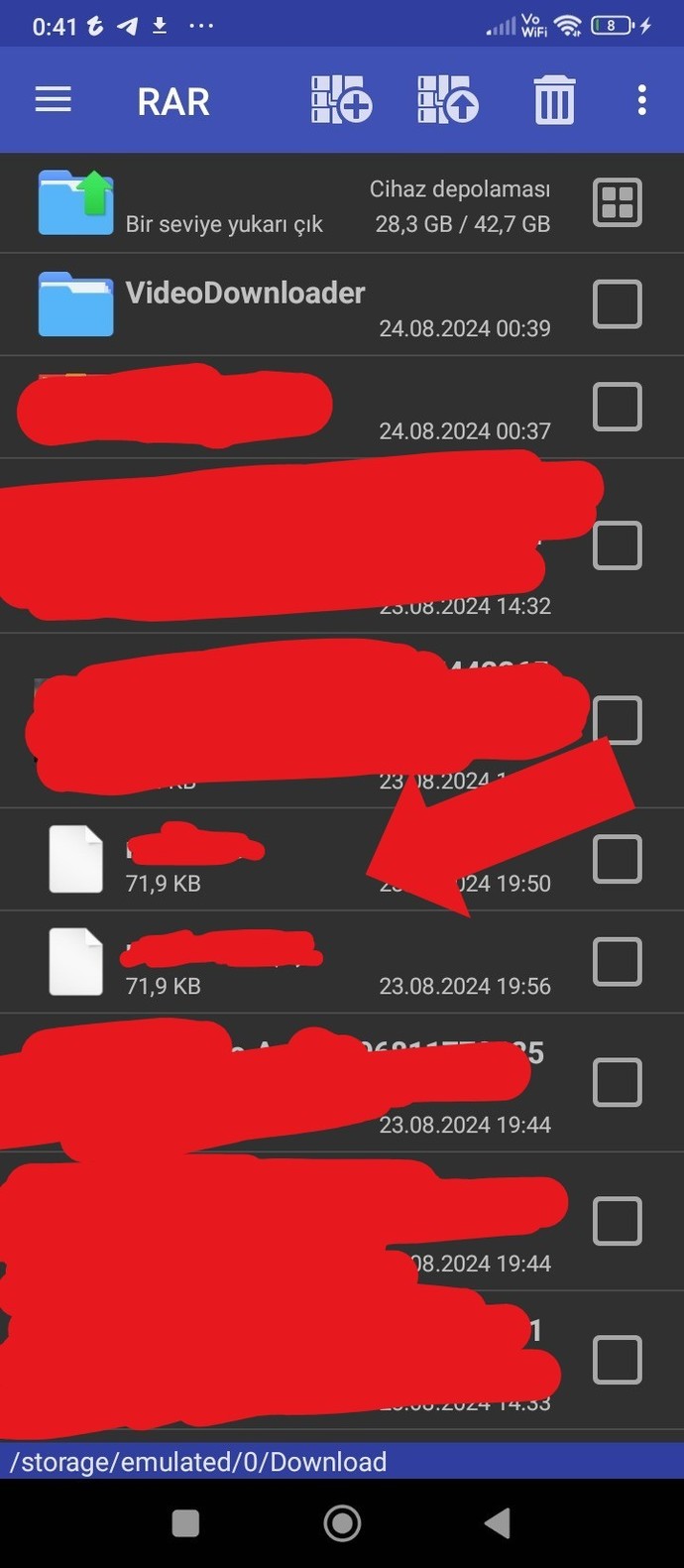 Googleden fotoğraf indirdim rar uygulamasında böyle gözüküyor galeride gözükmüyor nasıl galeriye kaydetebilirim?
