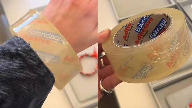 Balenciaga, 34 bin ₺’ye koli bandı şeklinde bileklik çıkarttı! Küçükken oyun oynarken takı olarak takardık, şu an takar mısınız?