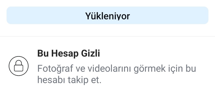 İnstagram da birine takip isteği attım yükleniyor yazıyor?