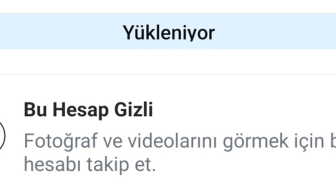 İnstagram da birine takip isteği attım yükleniyor yazıyor?