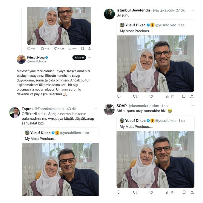 Yusuf Dikeçin annesini paylaşması üzerine neden böyle kötü yorumlar geliyor hani (anneler kutsaldı) ?