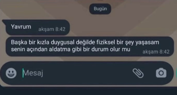 Bir erkeğin başka bir kızla duygusal değil de fiziksel bir şeyler yaşaması aldatma sayılabilir mi 🤔?