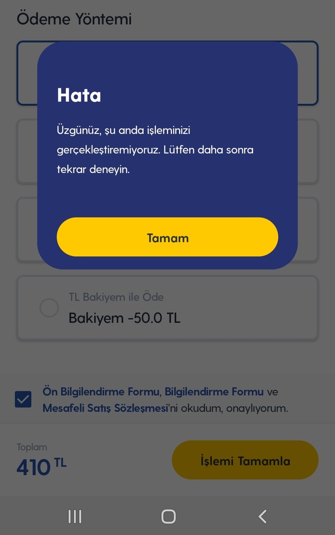 Turkcelden paket yükleyemiyorum hata veriyor yaşayan var mı düzeldi mi?