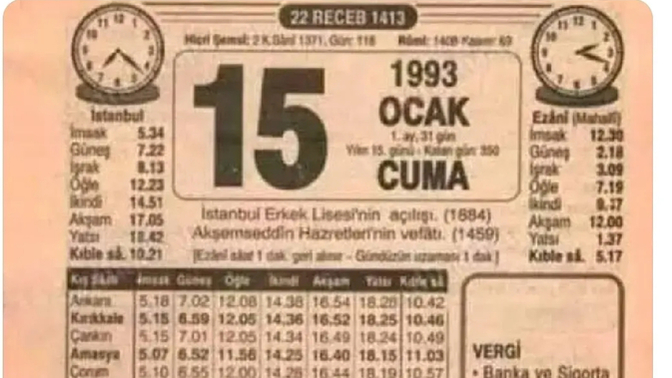 Bu tarihte kaç yaşındaydın?