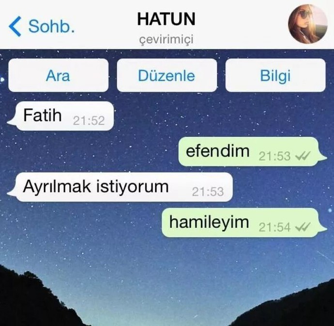 Ayrılmak istiyorum cümlesine verdiğin/vereceğin yanıt ne olur?