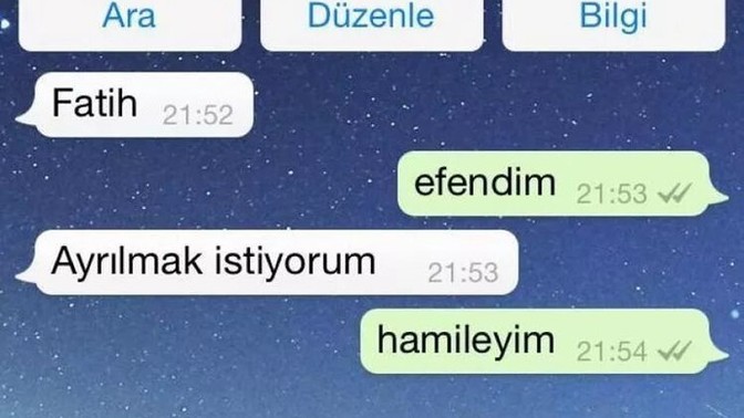 Ayrılmak istiyorum cümlesine verdiğin/vereceğin yanıt ne olur?