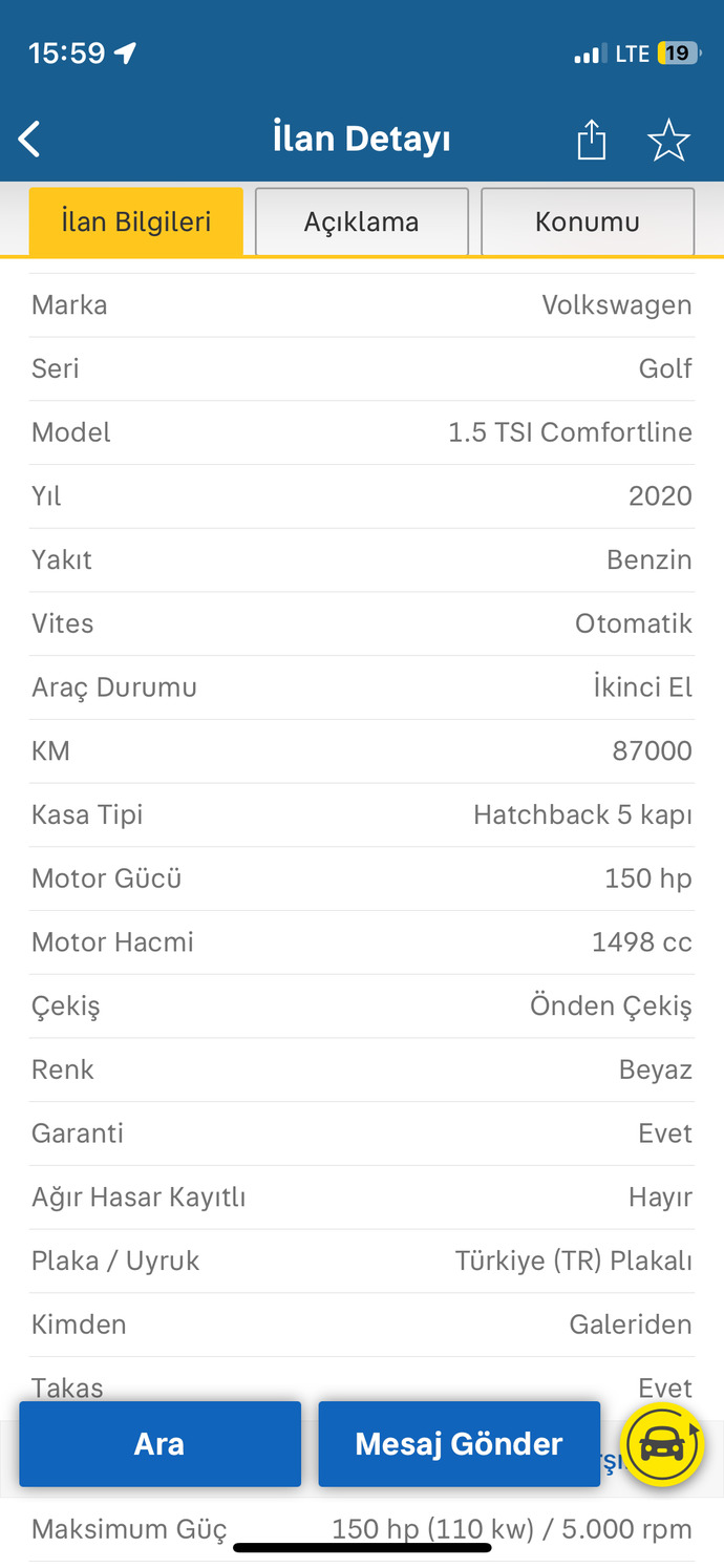 Araba almak istiyorum resimdeki golf nasıl sizce alınır mı?