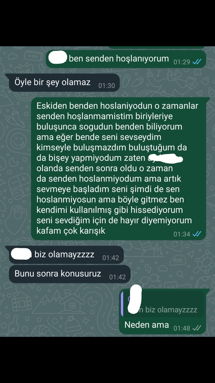 Karaladığım yerler isim arkadaşlar olay mesajda anlattığım gibi merak ettiğiniz bişey varsa sorabilirsiniz