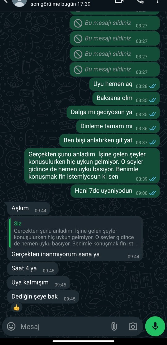 Sevgilimle aramda şu konuşma geçti napmaliyim?