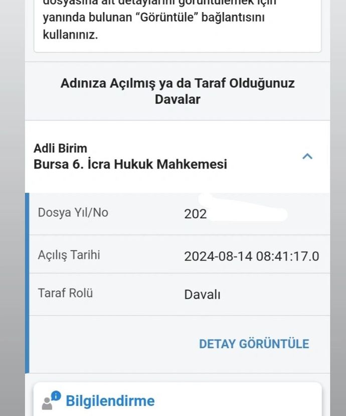 tarihleri falan her şey ssler de var borç 5 bin TL kredi kartı borcuydu aylardır da pek odenmiyo böyle dosyalar açılmış yani bira