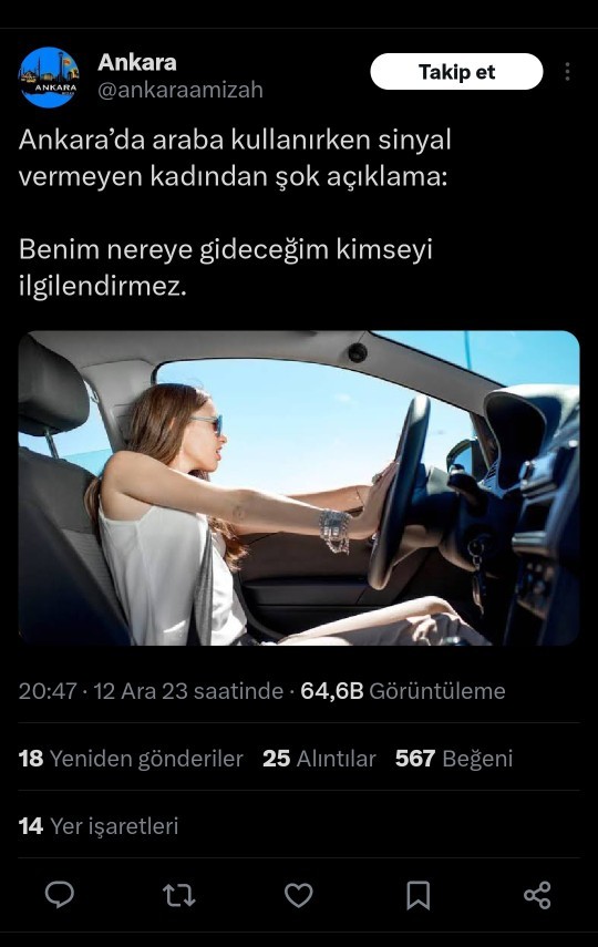 Hayatınızda hiç sollama yapan kadın şoför gördünüz mü?