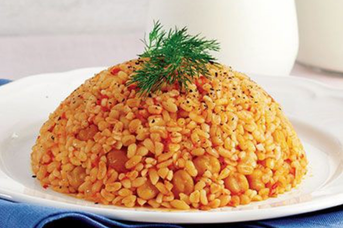 Domatesli bulgur pilavı.