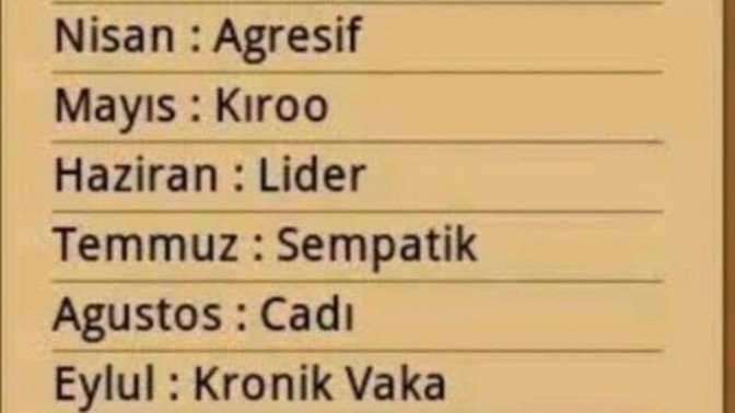 Doğum tarihine göre hangisisin?