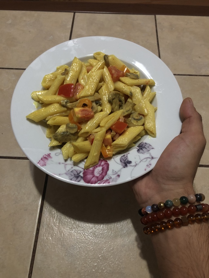 Bu gün de kremalı mantarlı makarna yaptım nasıl olmuş?