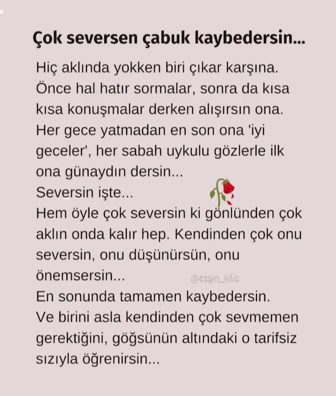Çok seversen kaybedermisiniz?