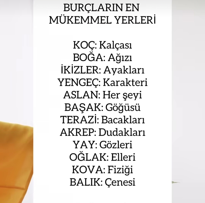 Burcunuza göre vücudunuzun en mükemmel yeri neresi?