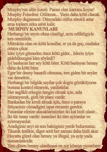 Murpy kanunlarını biliyor musunuz?