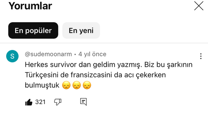 En sevdiğiniz şarkı altı yorumu hangisi?
