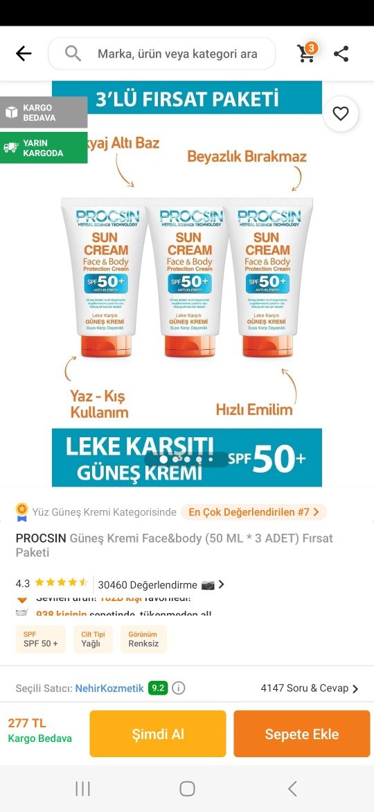Procsin yüz güneş kremini önerir misiniz? Kullanan var mı?