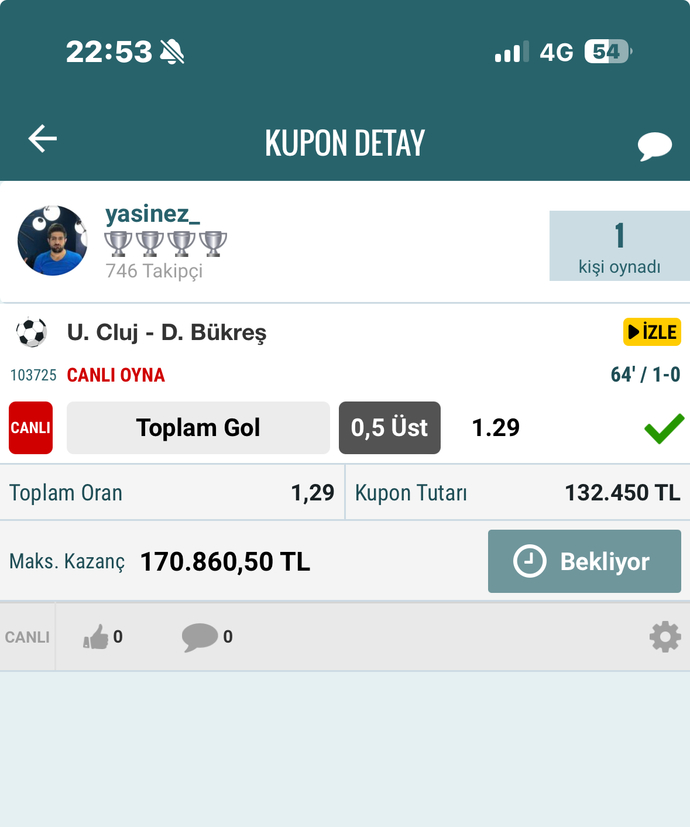 Dinamo Bükreş 1 gol atar mı sizce?
