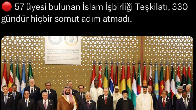 İslam ülkelerinin Filistin için kelimenin tam anlamıyla 'hiçbir şey' yapmaması hakkında ne düşünüyorsunuz?