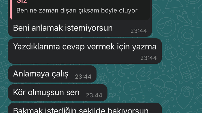 Arkadaşlar mesajlarımız bu şekilde bu ilişki sizcede bitmiş değil mi? Geri dönüşü yok yani?