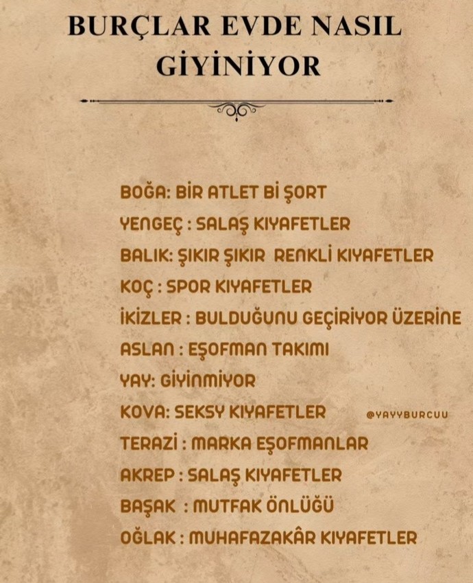 Burçlar evde nasıl giyiniyor?