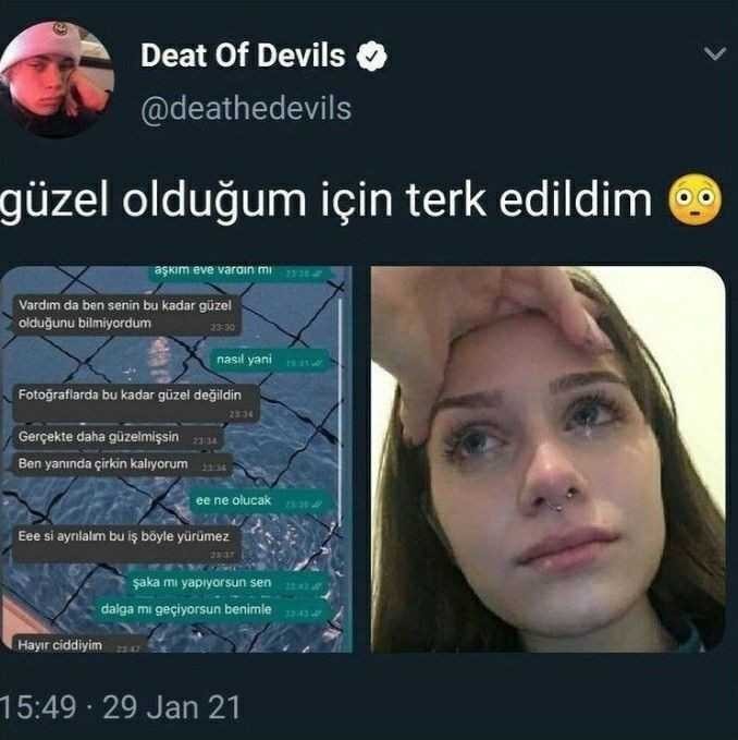 Çok güzel diye sevgilisinden ayrılmak ister mi?