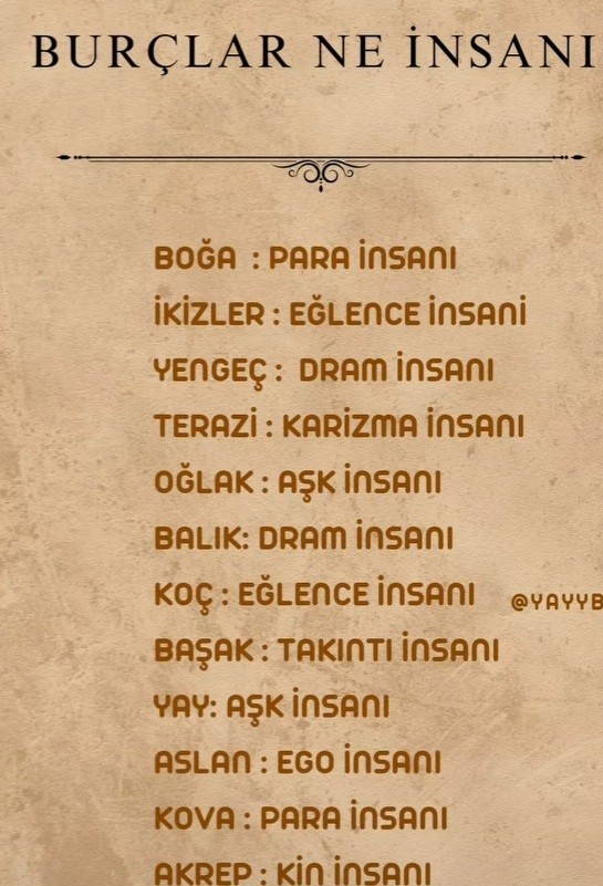 Burçlar ne insanı?