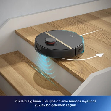 Robot süpürge merdivenlerden aşağı yuvarlanmamak için nasıl bir teknoloji kullanıyor?