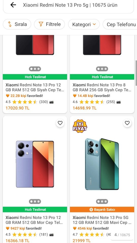 Redmi Note 13 Pro 5G Cep telefonunun mağaza fiyatı ne kadar?
