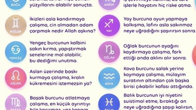 Burcunuza göre size asla yapılmaması gereken hareket doğru mu?