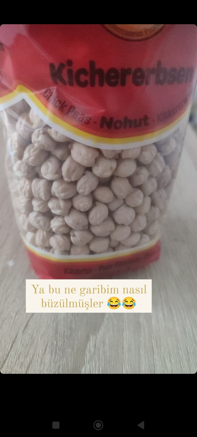 Nohutlarım paketi açmadan büzülmüşler, yenir mi 😅?