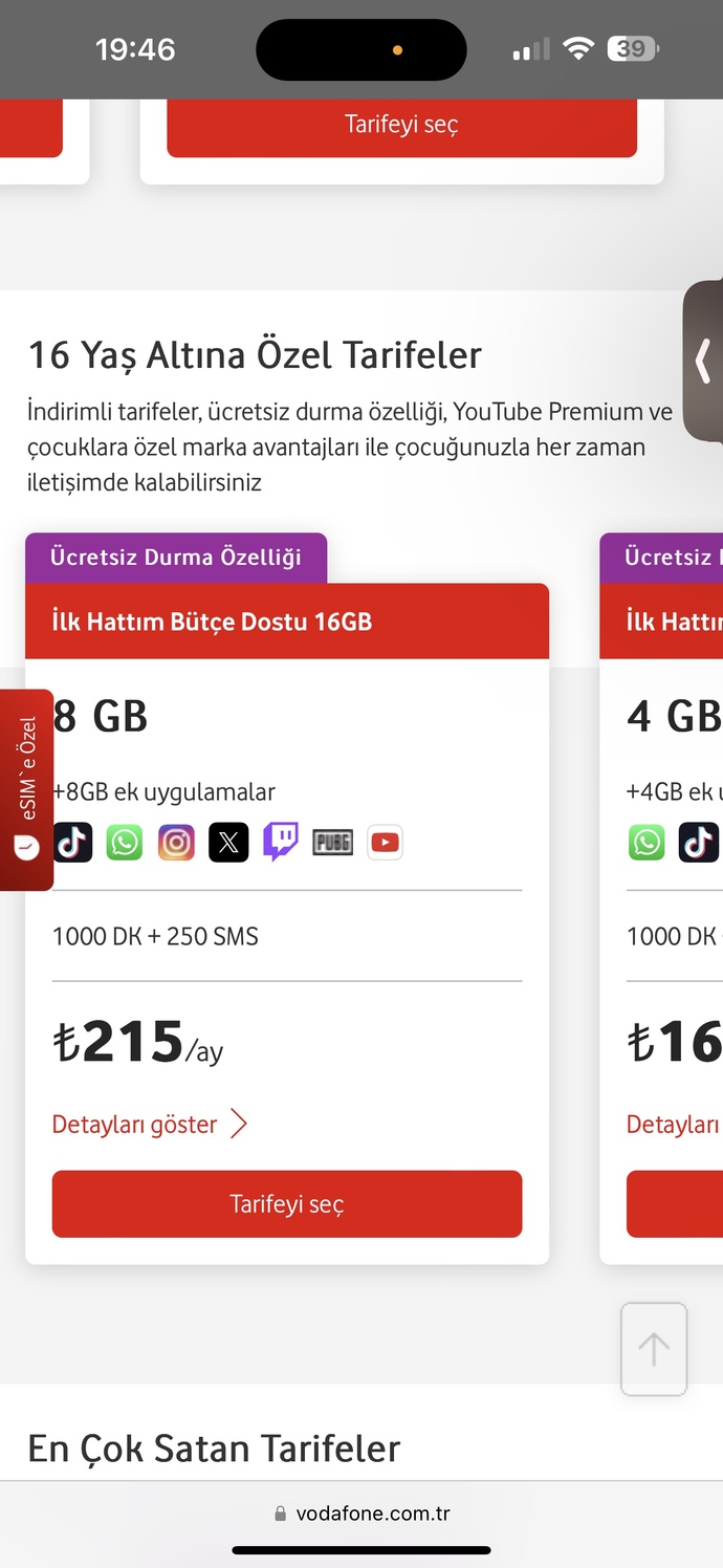 Vodafone tarife hakkında soru?