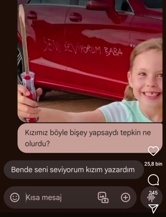 Kızınız arabanızı bu hale getirse ne yaparsınız?