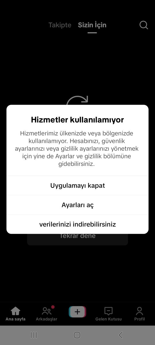 Hizmetler kullanılamıyor?