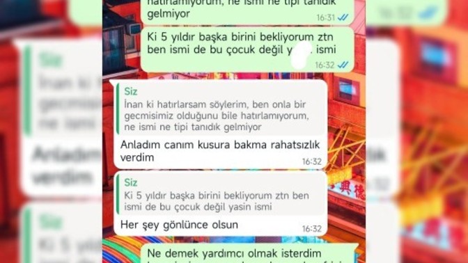 Eskiden konuştuğum birinin sevgilisi yazdı bugün?