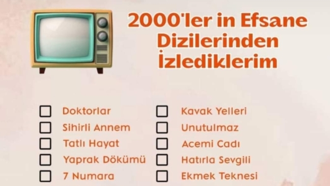 Görselde ki dizilerden favorileriniz hangi dizilerdi?