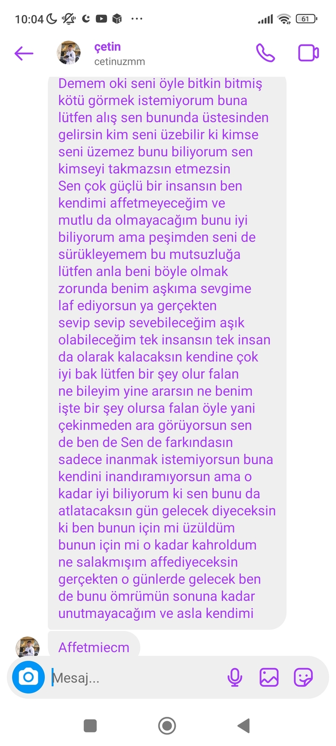 Sevgilim param yok deyip ayrıldı son mesajları ne düşünüyorsunuz nasıl intikam alıcam çok umut verdi de?