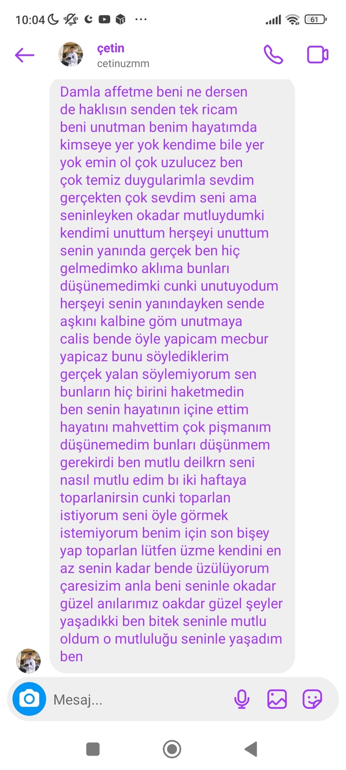 Sevgilim param yok deyip ayrıldı son mesajları ne düşünüyorsunuz nasıl intikam alıcam çok umut verdi de?